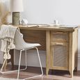 Sydney Desk - 1 Door - 1 Drawer - Faux Rattan