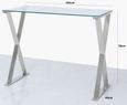 Taylor Desk - Cross Frame - Glass and Chrome