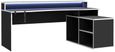 Tezaur Black 3 Shelves LED Light Gaming Desk