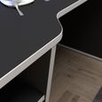 Tezaur Black 3 Shelves LED Light Gaming Desk
