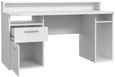 Tezaur White 2 Drawer LED Light Gaming Desk