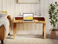 Trinity Reclaimed Wood & White Office Desk - 2 Drawer
