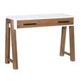 Trinity Reclaimed Wood & White Office Desk - 2 Drawer