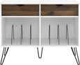 Contra Turntable Stand with Drawers in White and Oak - 1323015COMUK