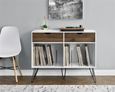 Contra Turntable Stand with Drawers in White and Oak - 1323015COMUK