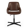 Parker Swivel Office Chair - Adjustable Height - Brown and Black - Faux Leather and Metal