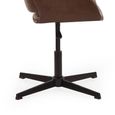 Parker Swivel Office Chair - Adjustable Height - Brown and Black - Faux Leather and Metal