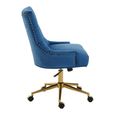 Anita Office Chair - Blue Velvet with Gold Base