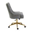 Anita Office Chair - Grey Velvet with Gold Base