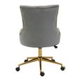Anita Office Chair - Grey Velvet with Gold Base