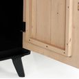 Boho Wine Cabinet - Tall - 1 Door - Geometric Design - Natural and Black - Mango Wood