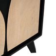 Boho Wine Cabinet - Tall - 1 Door - Geometric Design - Natural and Black - Mango Wood