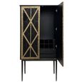 Reeno Bar Cabinet - Black Fretwork - 2 Door
