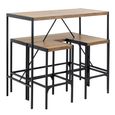 Bahamas Bar Table Set - Black and Oak