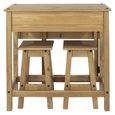 Corona Drop Leaf Table with 2 Stools - Pine Mexican