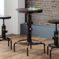 Rockport Rustic Elm Industrial Round Bar Table