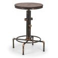 Rockport Rustic Elm Industrial Round Bar Table