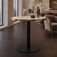 Brazza Bistro Table - Round - Beige - Faux Marble and Metal