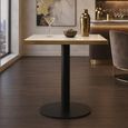 Brazza Bistro Table - Square - Beige - Faux Marble and Metal