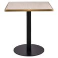 Brazza Bistro Table - Square - Beige - Faux Marble and Metal