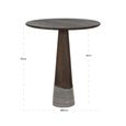 Harper Bar Table - Round - Smoked Charcoal - Oak and Marble