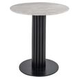 Nyon Fluted Bistro Table - Round - Fluted Base - Blush Beige and Black - Marble and Metal
