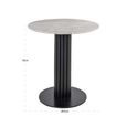 Nyon Fluted Bistro Table - Round - Fluted Base - Blush Beige and Black - Marble and Metal