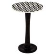 Artisan Bar Table - Round - Black and White Striped
