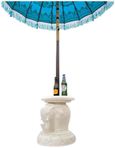 Bali Drinks Table - White - Elephant Parasol Base