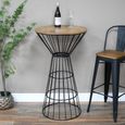 Bar Table - Mango Wood and Black Metal - Round