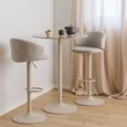 Malta Bar Table - Round - Brown Ceramic