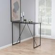Seaford Bar Table - Black Melamine and Metal