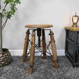 Stool - Adjustable - Round - Industrial Style - Metal