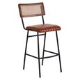 Buffalo Bar Chair - Tan - Leather with Black Metal