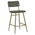 Buffalo Bar Chair - Green - Leather with Gold Metal