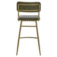 Buffalo Bar Chair - Green - Leather with Gold Metal