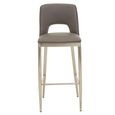 Gilden Bar Chair - Grey Faux Leather with Metal Legs