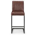 Brooklyn Barstool with Back - Set of 2 - Brown Faux Leather