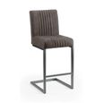 Brooklyn Barstool with Back - Set of 2 - Grey Faux Leather