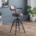 Barbican Swivel Barstool with Back - Set of 2 - Brown