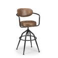 Barbican Swivel Barstool with Back - Set of 2 - Brown