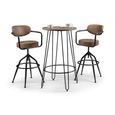 Barbican Swivel Barstool with Back - Set of 2 - Brown