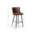 Leather Barstool with Back - Set of 2 - Brown