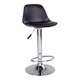 Trondheim Barstool - Black Faux Leather - Set of 2 - Adjustable