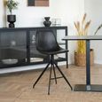 Monaco Barstool - Black - Faux Leather - Set of 2 - with Back