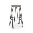 Clearance - Dalston Barstools - Set of 2 - Round - Elm Wood - Industrial - A120