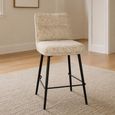 Bedford Counter Stool - Set of 2 - Fabric - Oatmeal Chenille