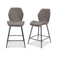 Bardo Counter Stool - Set of 2 - Fabric - Charcoal