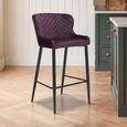 Malmo Barstool with Back - Set of 2 - Purple Fabric