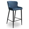 Malmo Barstool with Back - Set of 2 - Blue Fabric